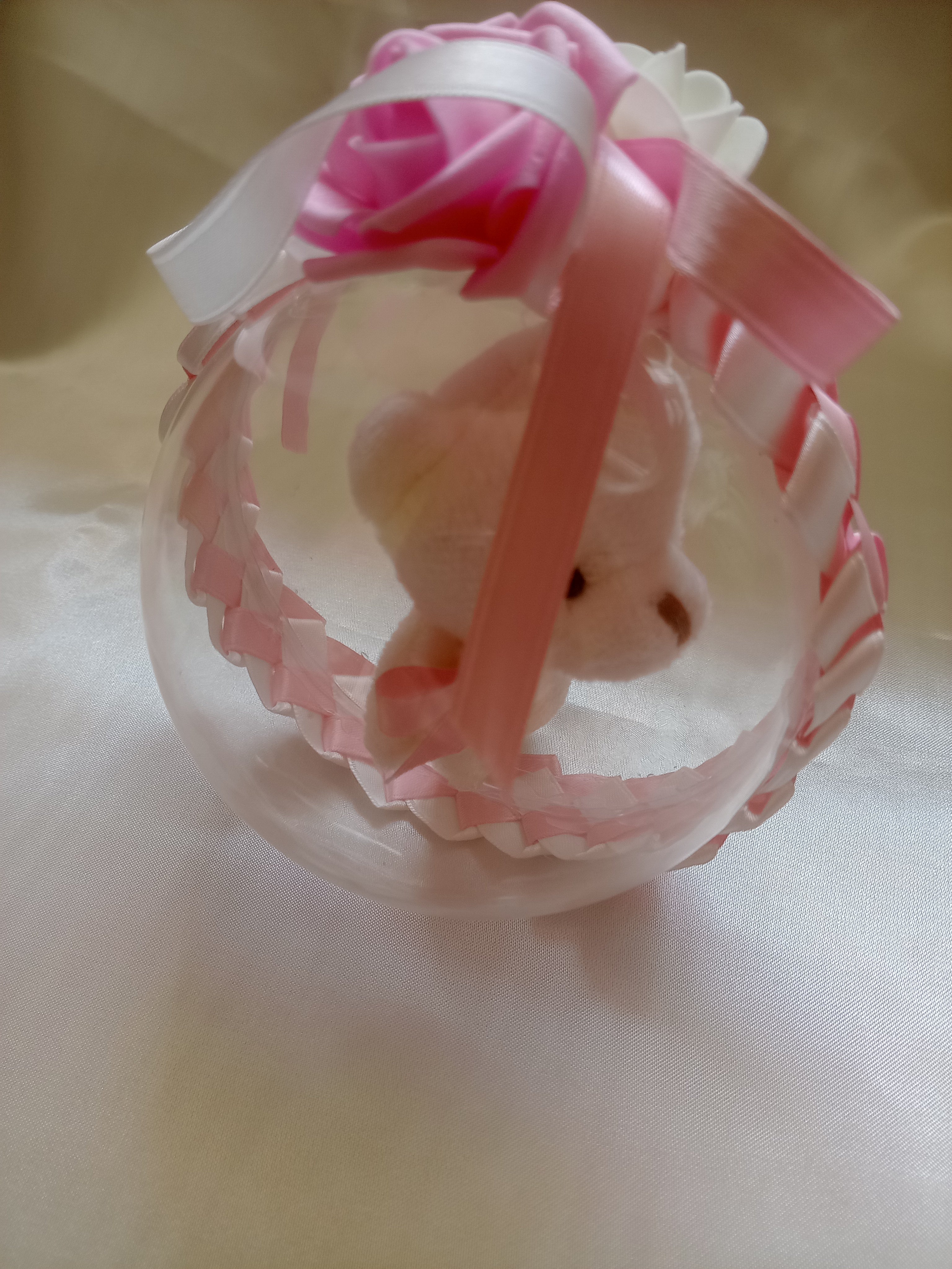Pallina Segnaposto con Orsacchiotto – Bomboniera Nascita, Battesimo, Baby Shower