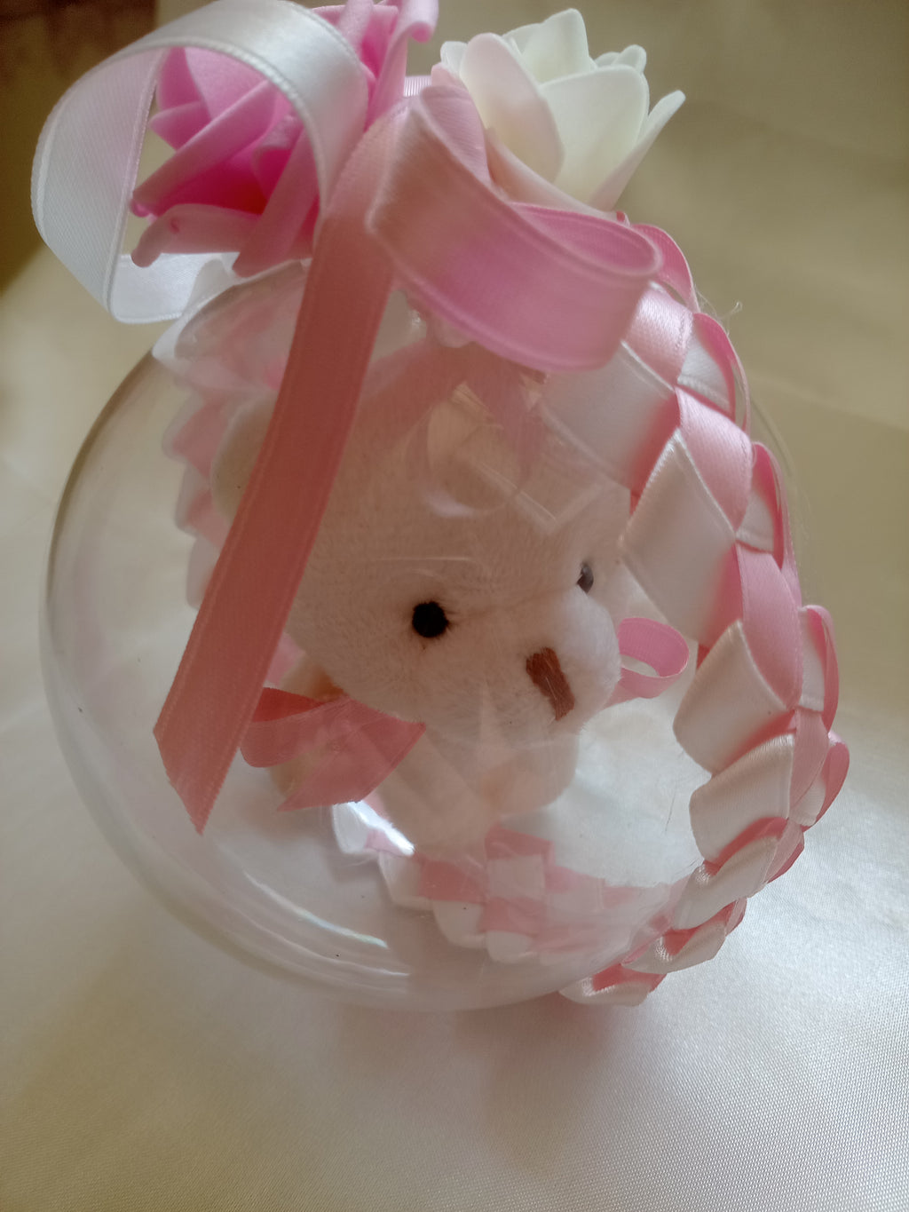 Pallina Segnaposto con Orsacchiotto – Bomboniera Nascita, Battesimo, Baby Shower