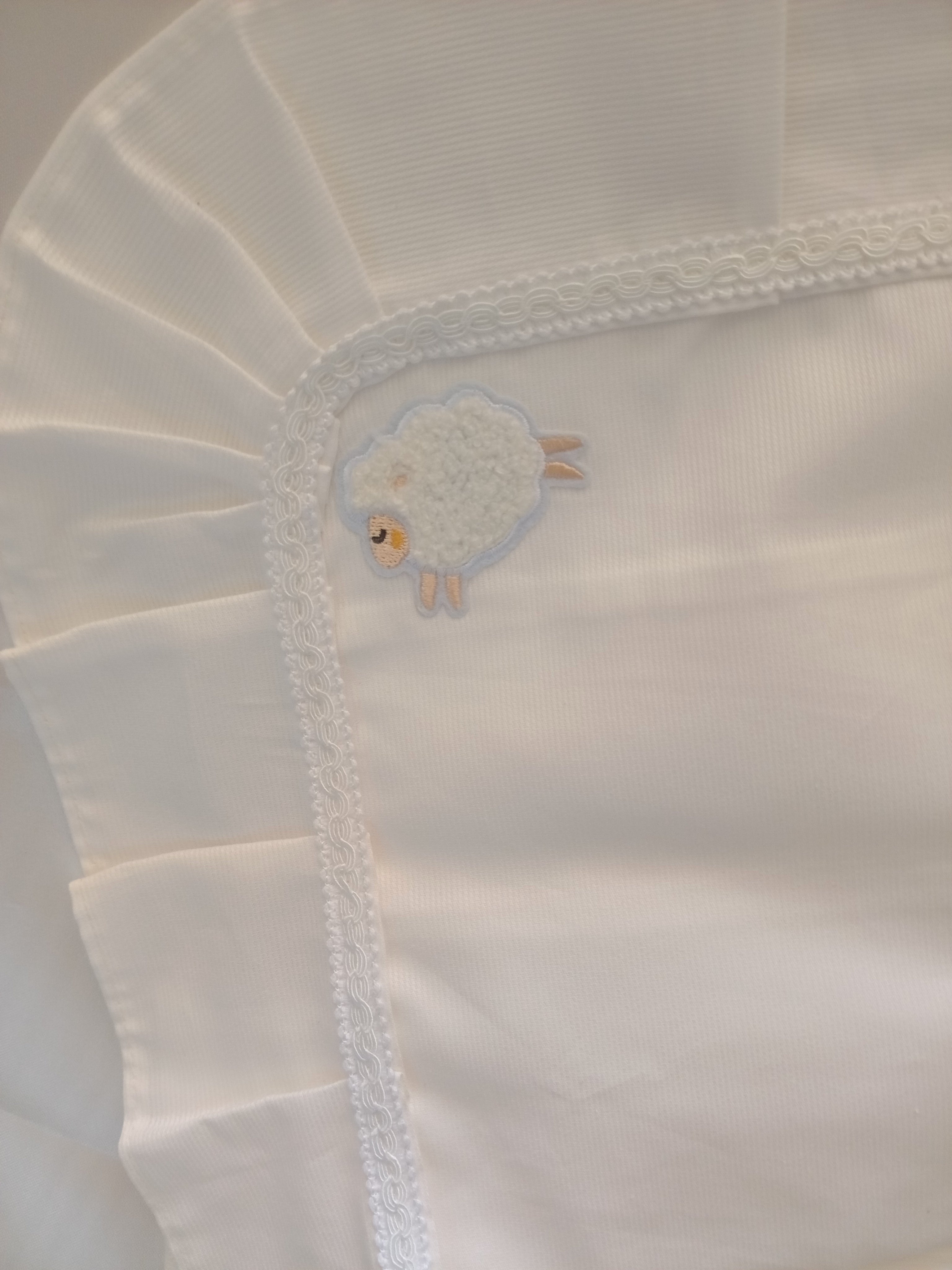 Set Carrozzina con Lenzuolo in Cotone – Realizzato a Mano, Neonato, Personalizzabile