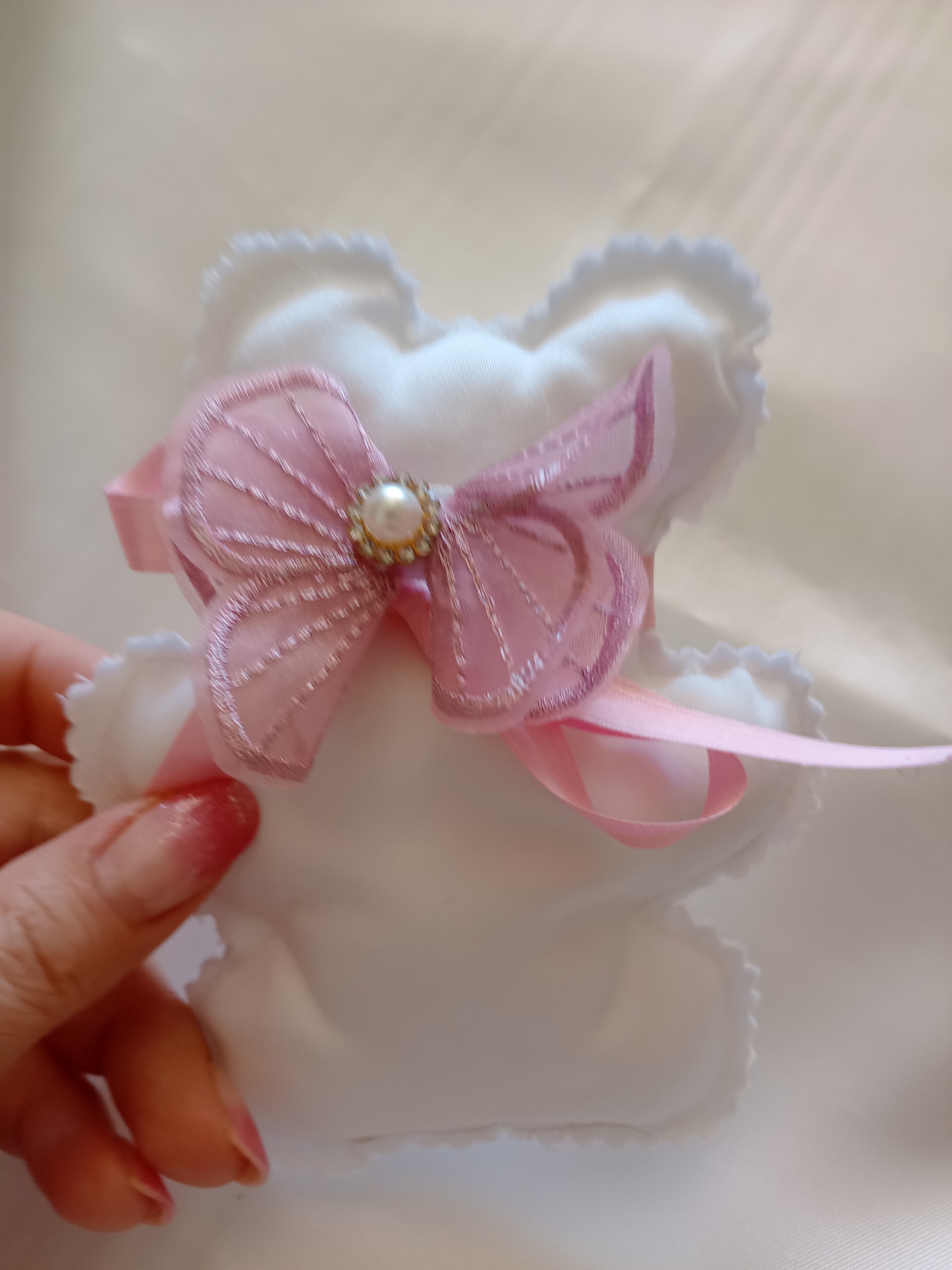 Orsetto in Cotone – Bomboniera e Segnaposto per Nascita, Battesimo e Baby Shower – Realizzato a Mano, Personalizzabile