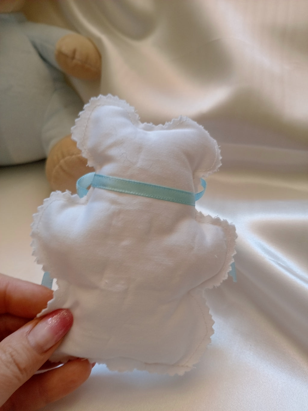 Orsetto in Cotone – Bomboniera e Segnaposto per Nascita, Battesimo e Baby Shower – Realizzato a Mano, Personalizzabile