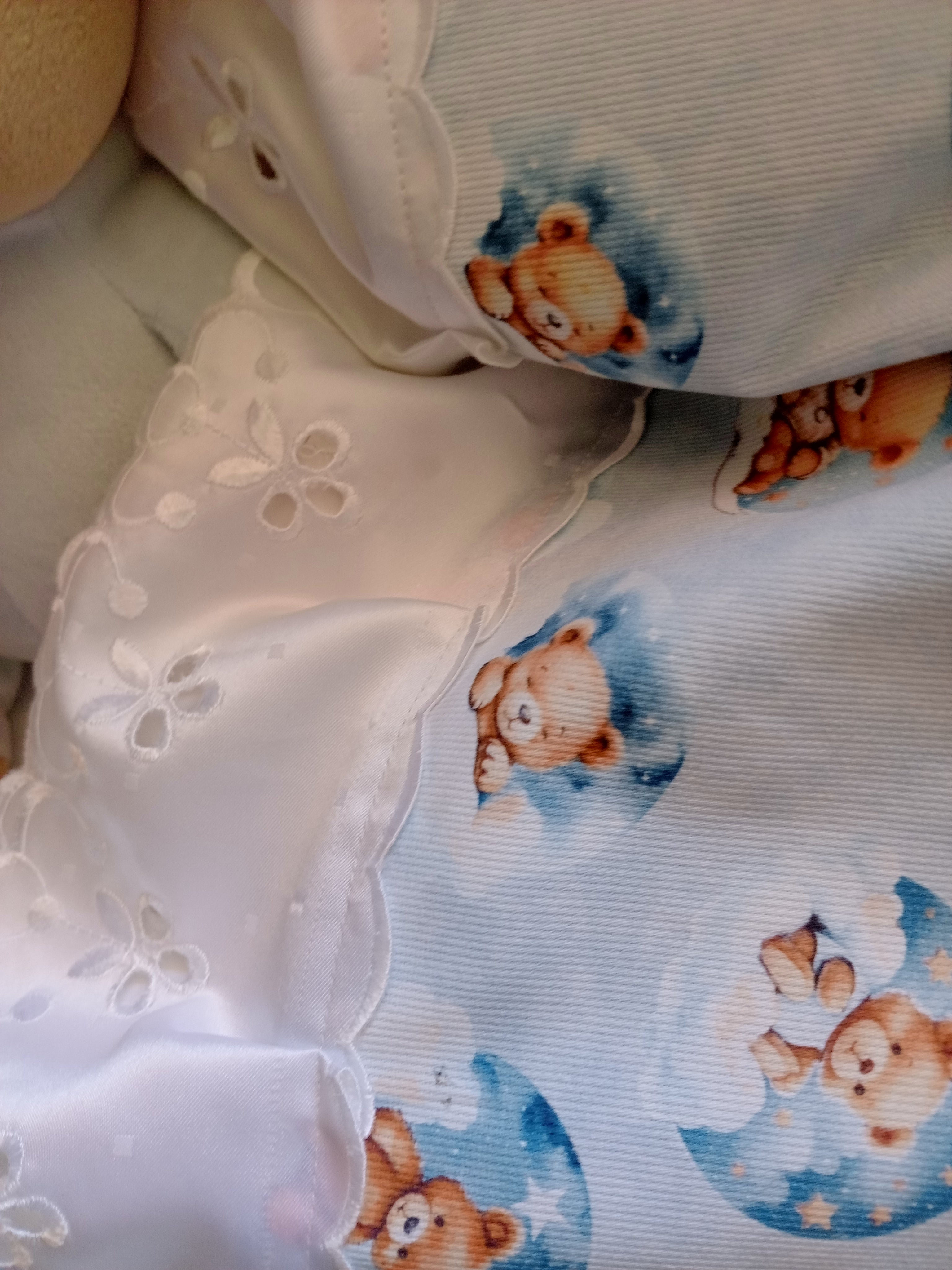 Set Coperta Lettino a Sacco con Lenzuolo in Cotone – Realizzato a Mano, Neonato, Personalizzabile