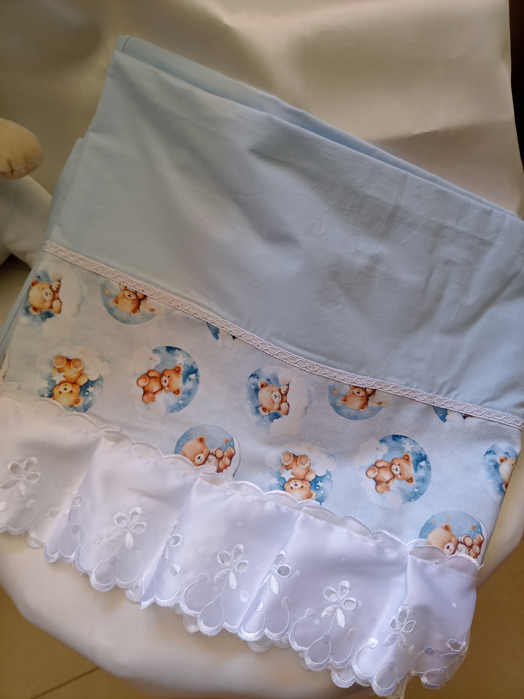 Set Coperta Lettino a Sacco con Lenzuolo in Cotone – Realizzato a Mano, Neonato, Personalizzabile