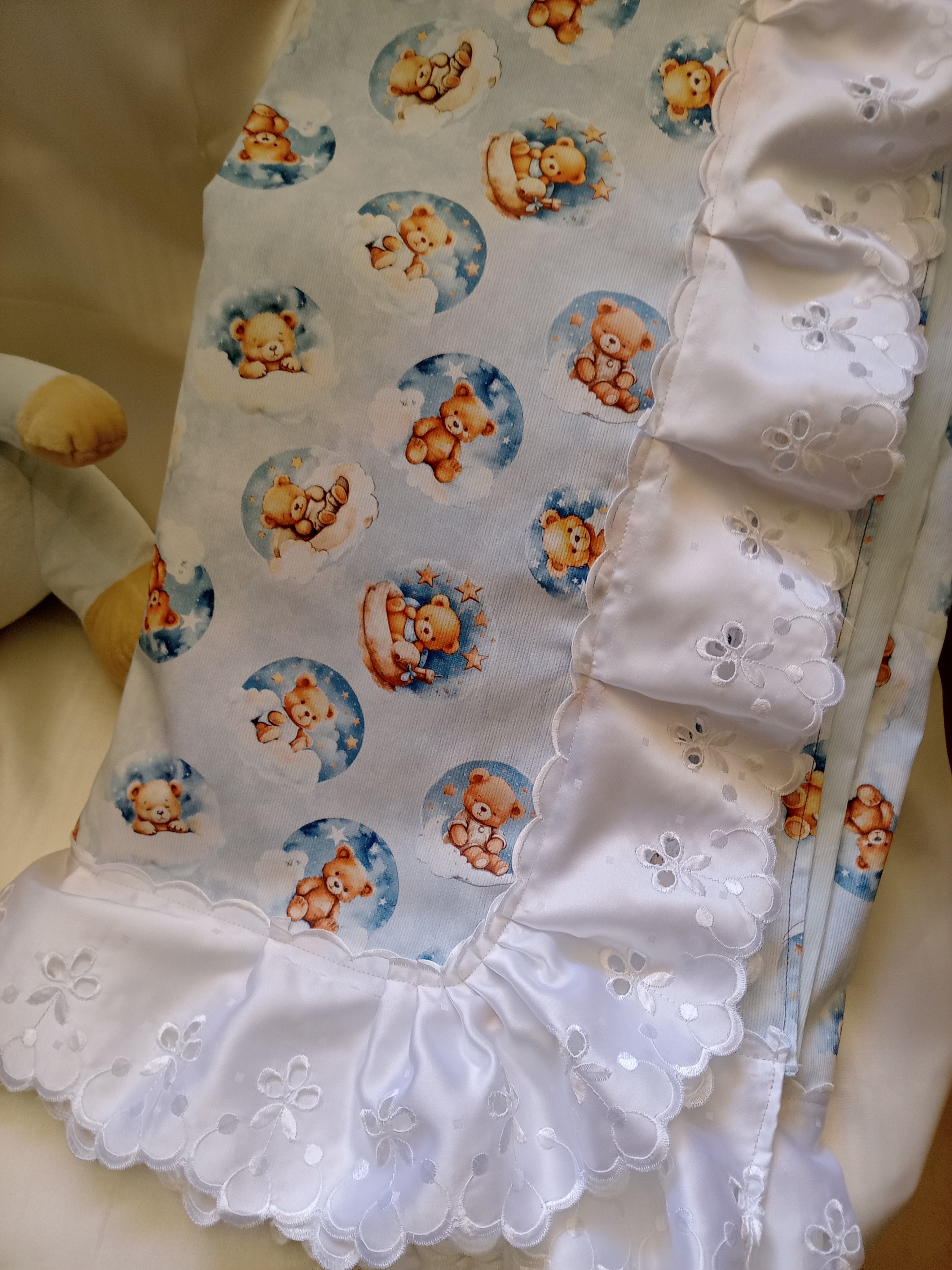 Set Coperta Lettino a Sacco con Lenzuolo in Cotone – Realizzato a Mano, Neonato, Personalizzabile