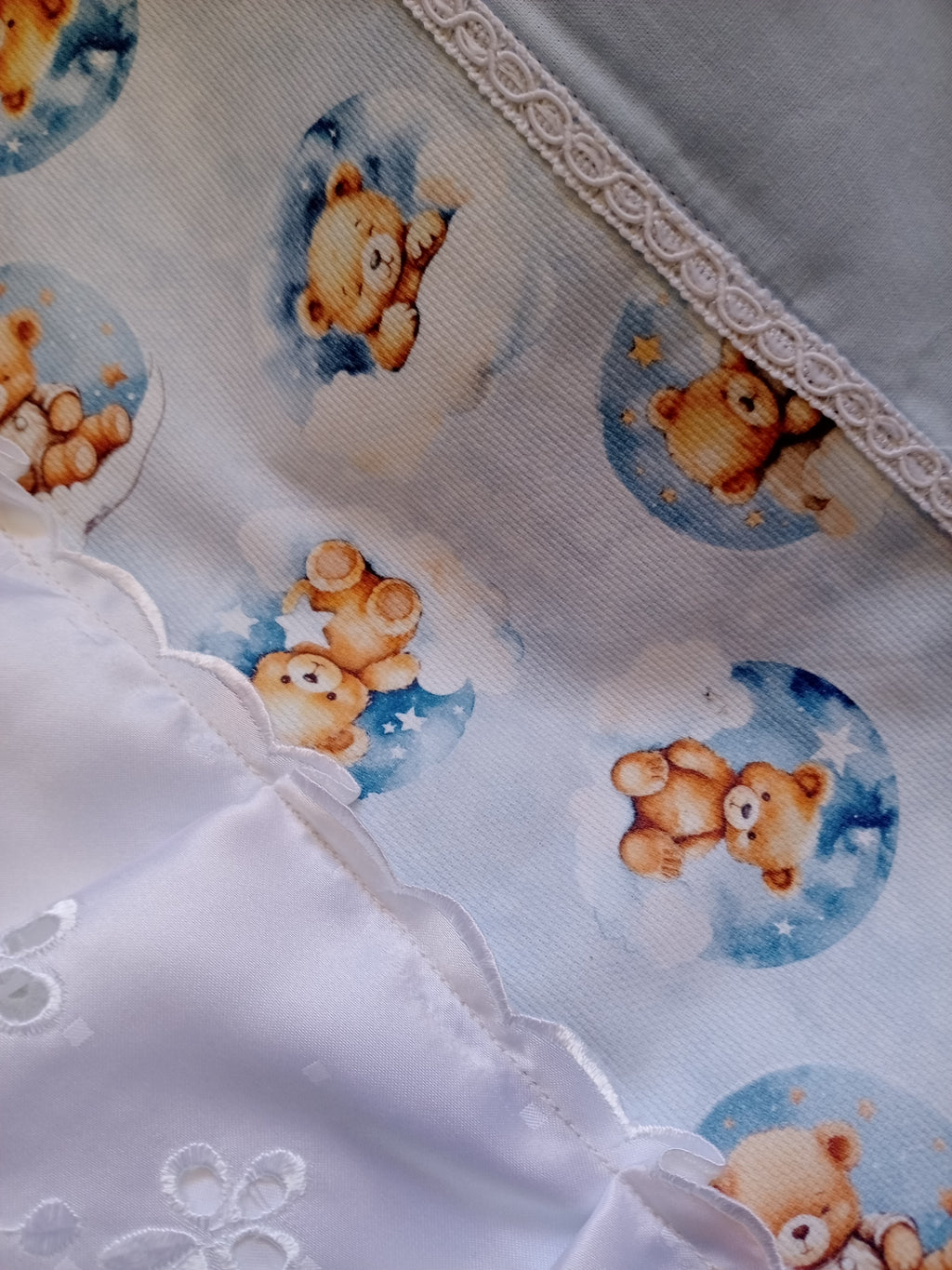 Set Coperta Lettino a Sacco con Lenzuolo in Cotone – Realizzato a Mano, Neonato, Personalizzabile