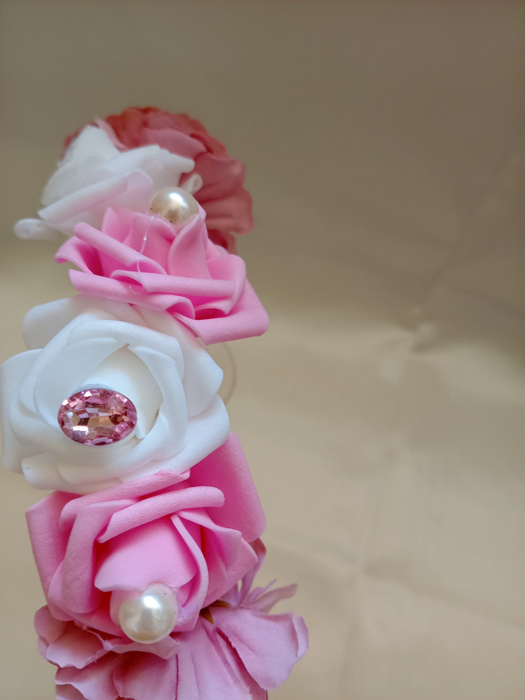 Cerchietto con Fiori per Capelli – Accessorio Cerimonia Damigella, Fatto a Mano