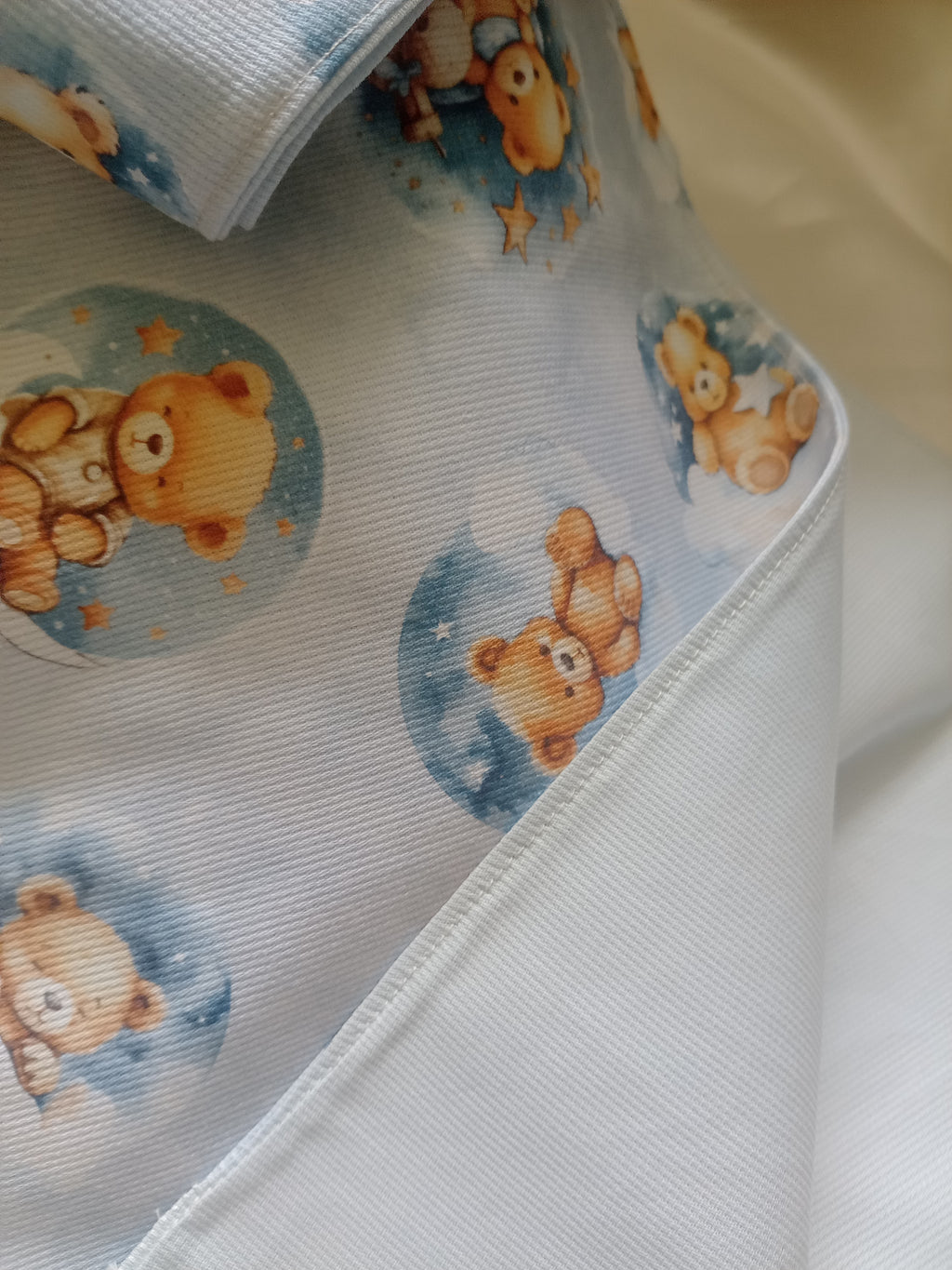 Copertina Neonato in Cotone con Stampa 3D Orsetti – Fatto a Mano, Personalizzabile
