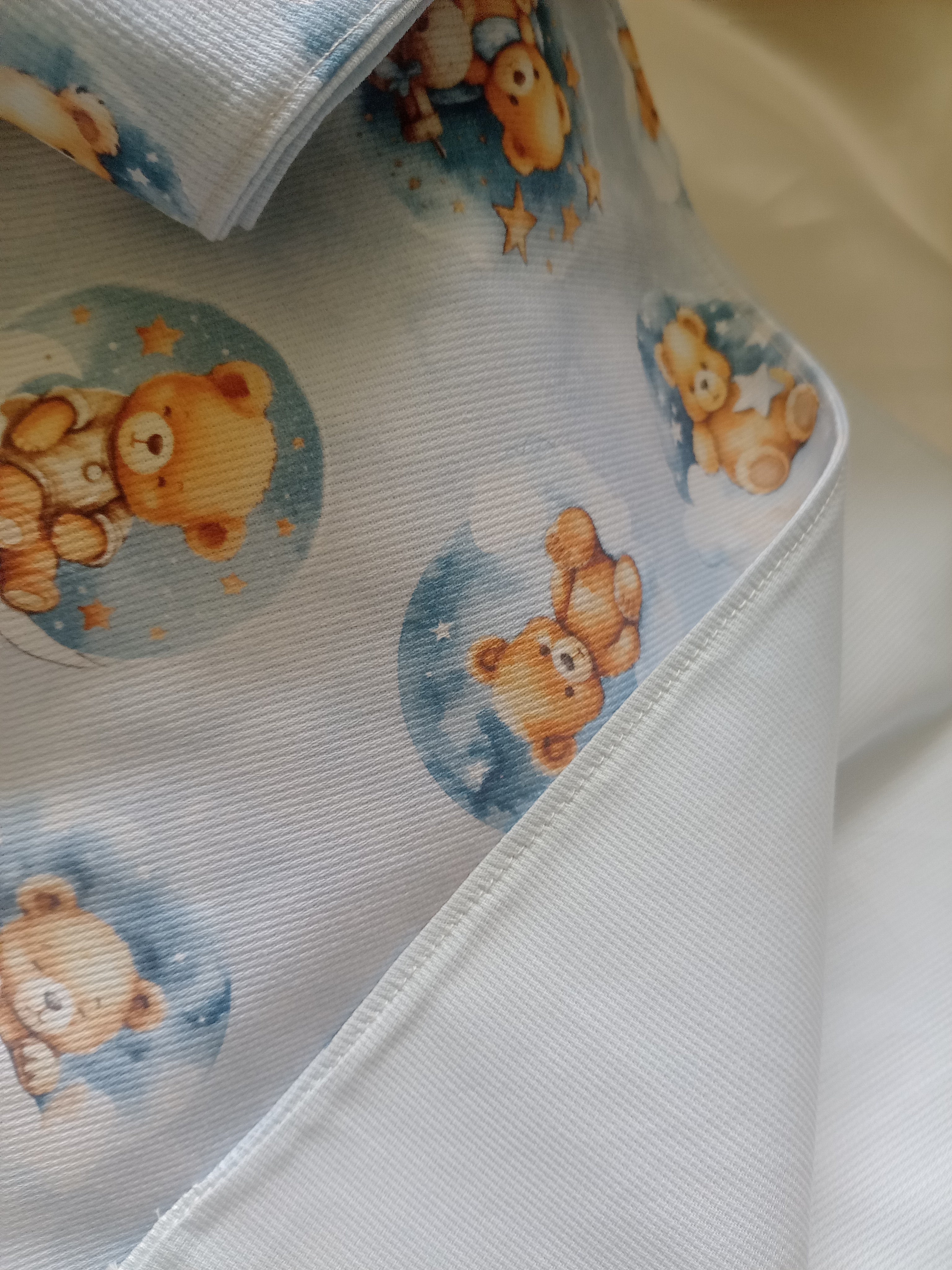 Copertina Neonato in Cotone con Stampa 3D Orsetti – Fatto a Mano, Personalizzabile