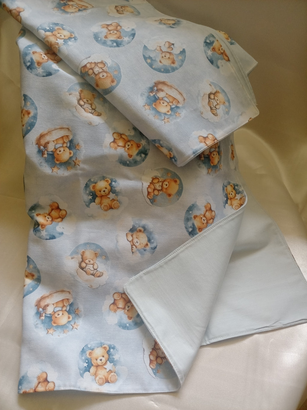 Copertina Neonato in Cotone con Stampa 3D Orsetti – Fatto a Mano, Personalizzabile
