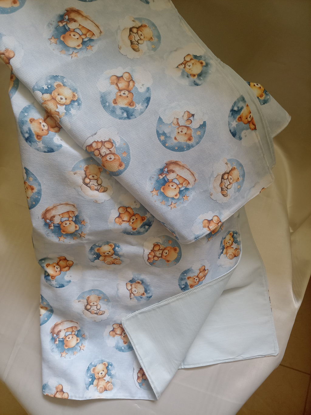 Copertina Neonato in Cotone con Stampa 3D Orsetti – Fatto a Mano, Personalizzabile