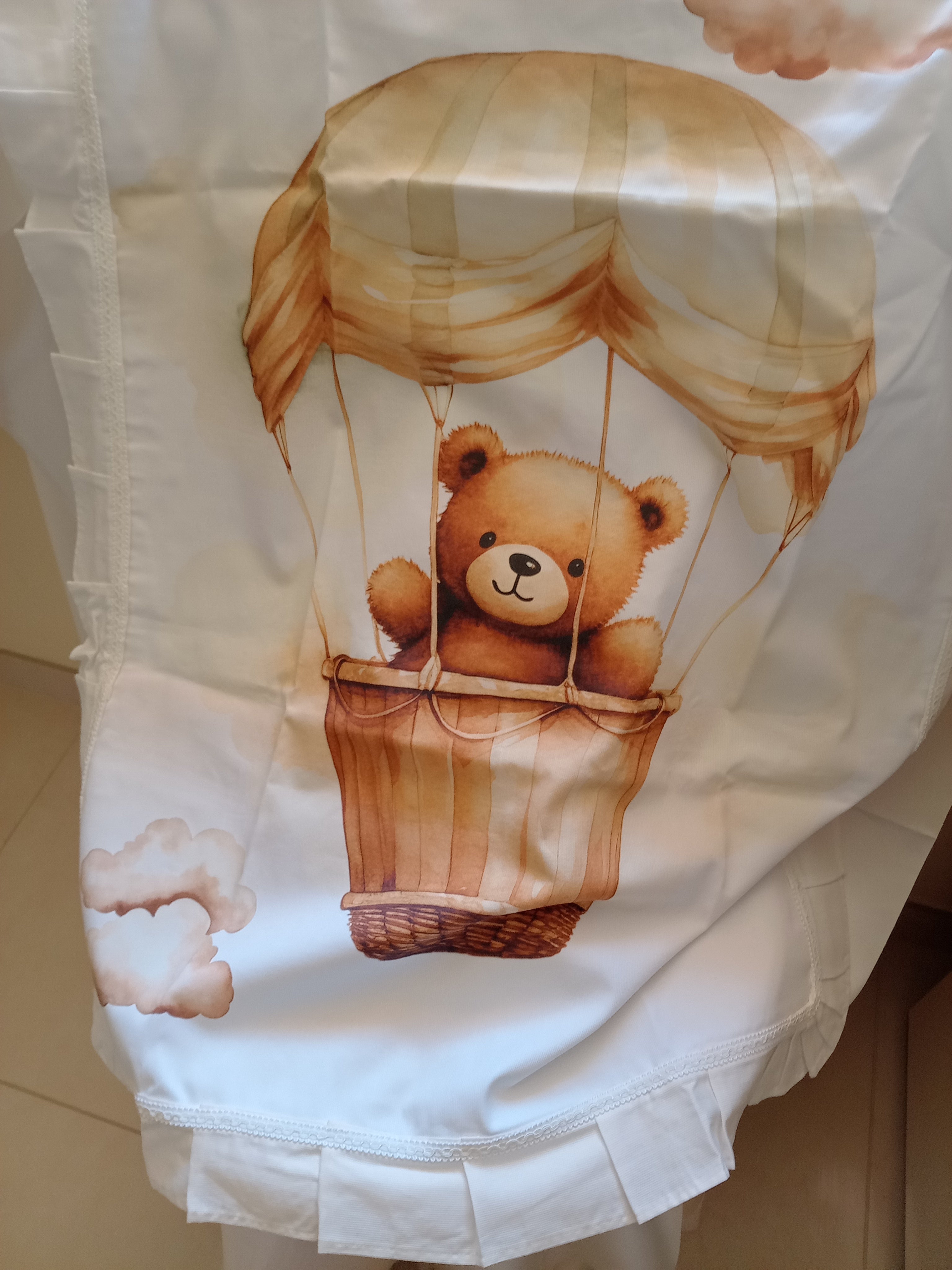 Set Carrozzina con Lenzuolo in Cotone – Realizzato a Mano, Neonato, Personalizzabile