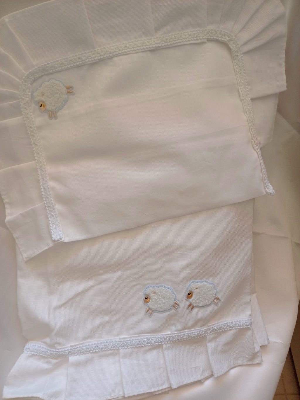 Set Carrozzina con Lenzuolo in Cotone – Realizzato a Mano, Neonato, Personalizzabile
