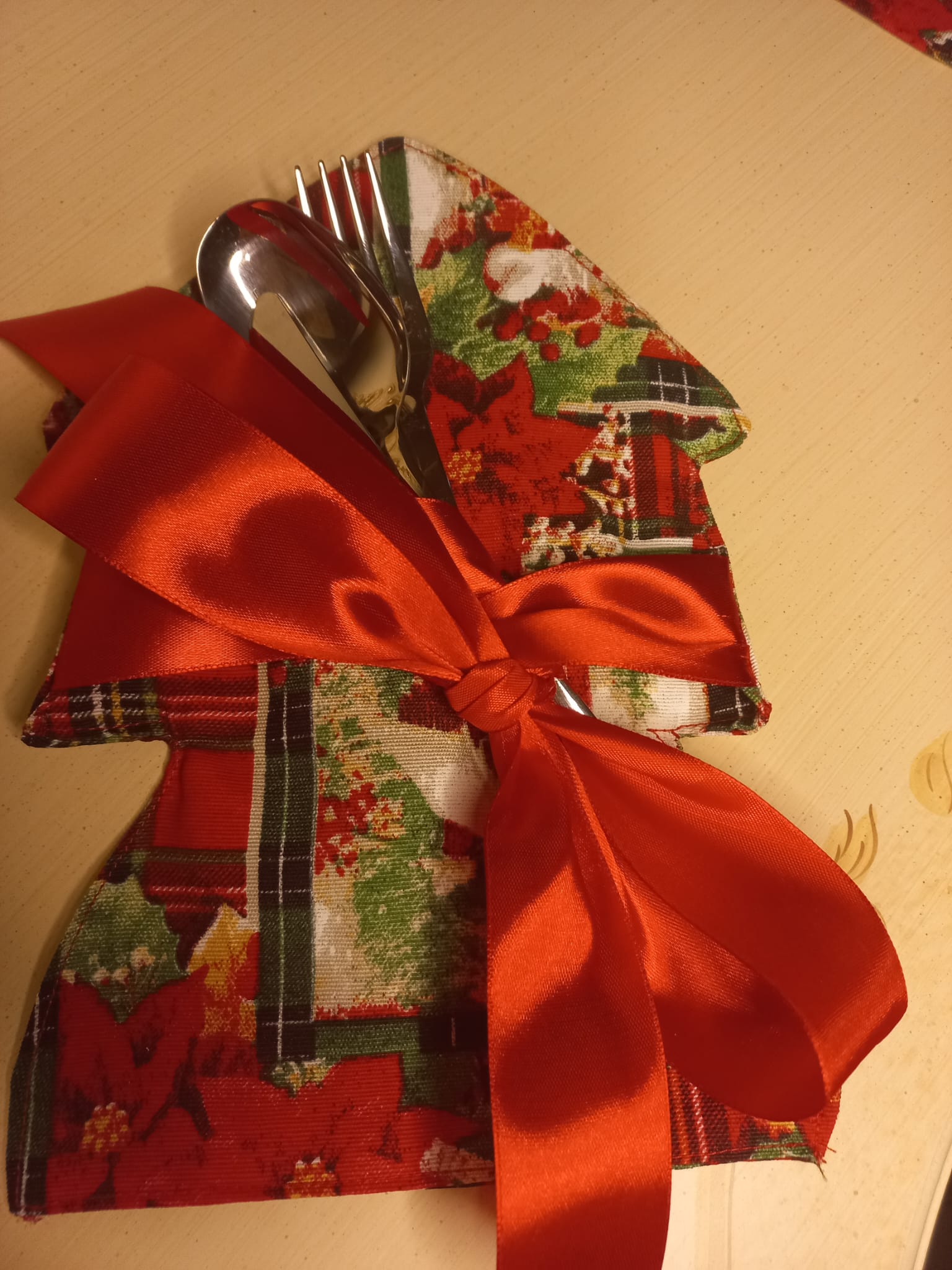 Segnaposto Portaposate Natalizio a Forma di Albero - Decorazione Tavola