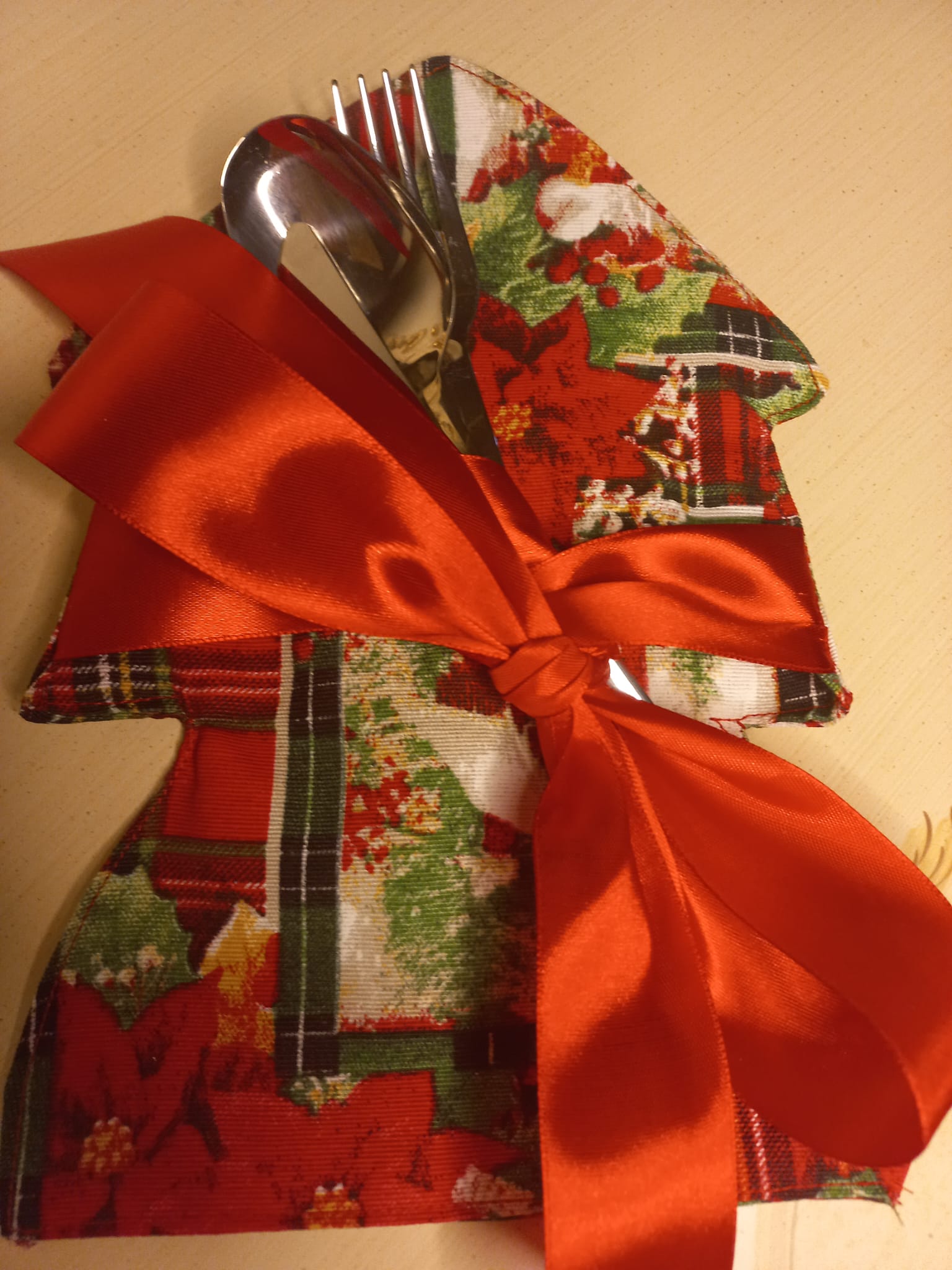 Segnaposto Portaposate Natalizio a Forma di Albero - Decorazione Tavola