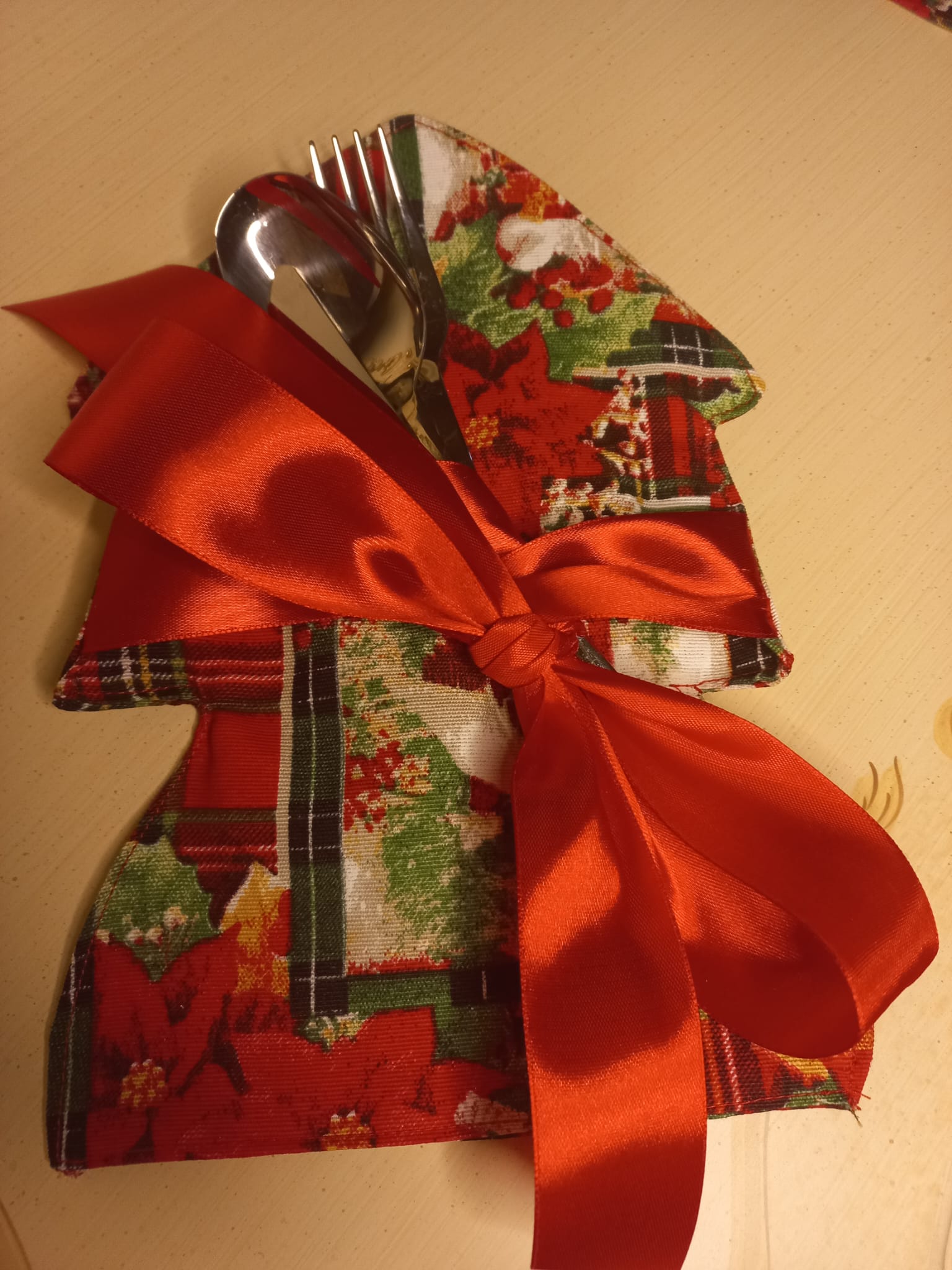 Segnaposto Portaposate Natalizio a Forma di Albero - Decorazione Tavola