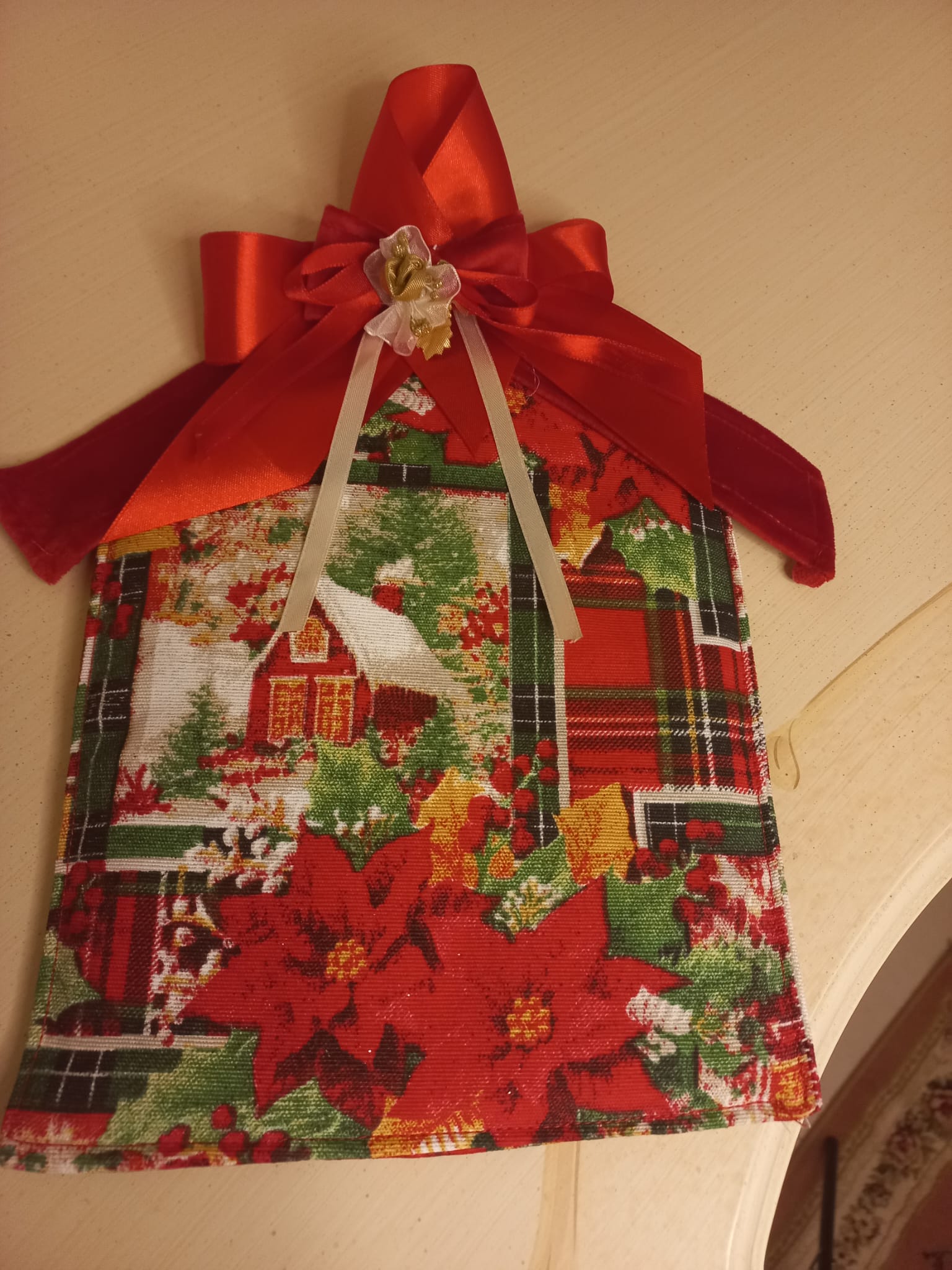 Presina Natalizia a Forma di Casetta in Cotone - Decorazione Cucina