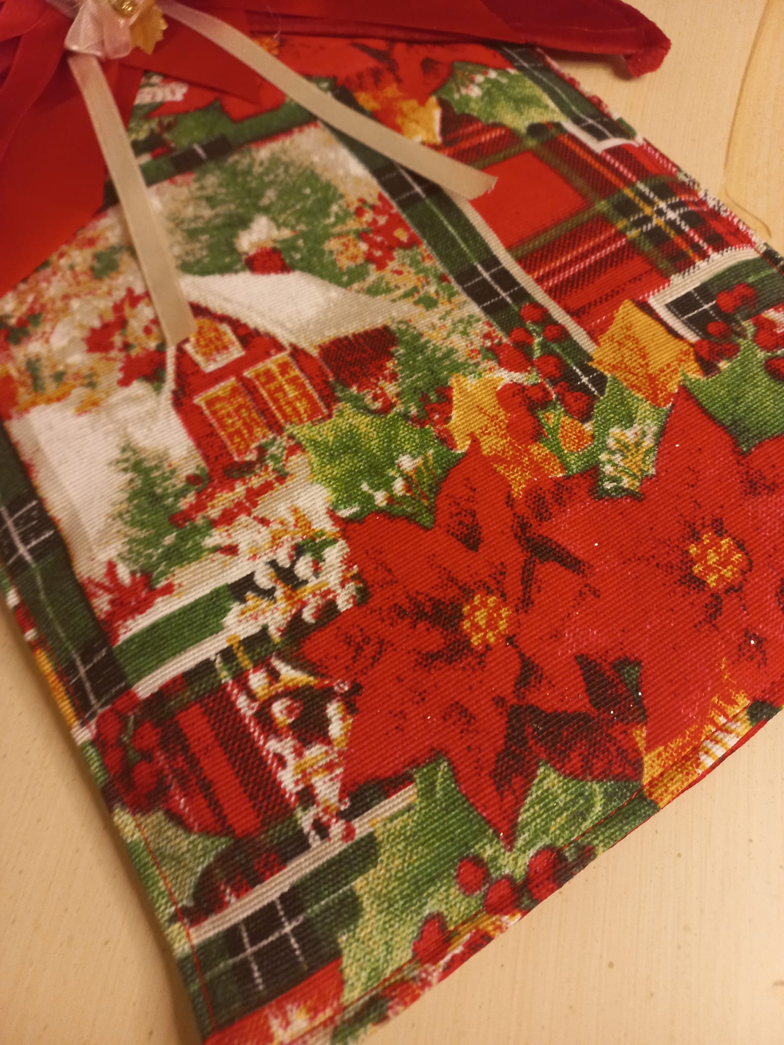 Presina Natalizia a Forma di Casetta in Cotone - Decorazione Cucina