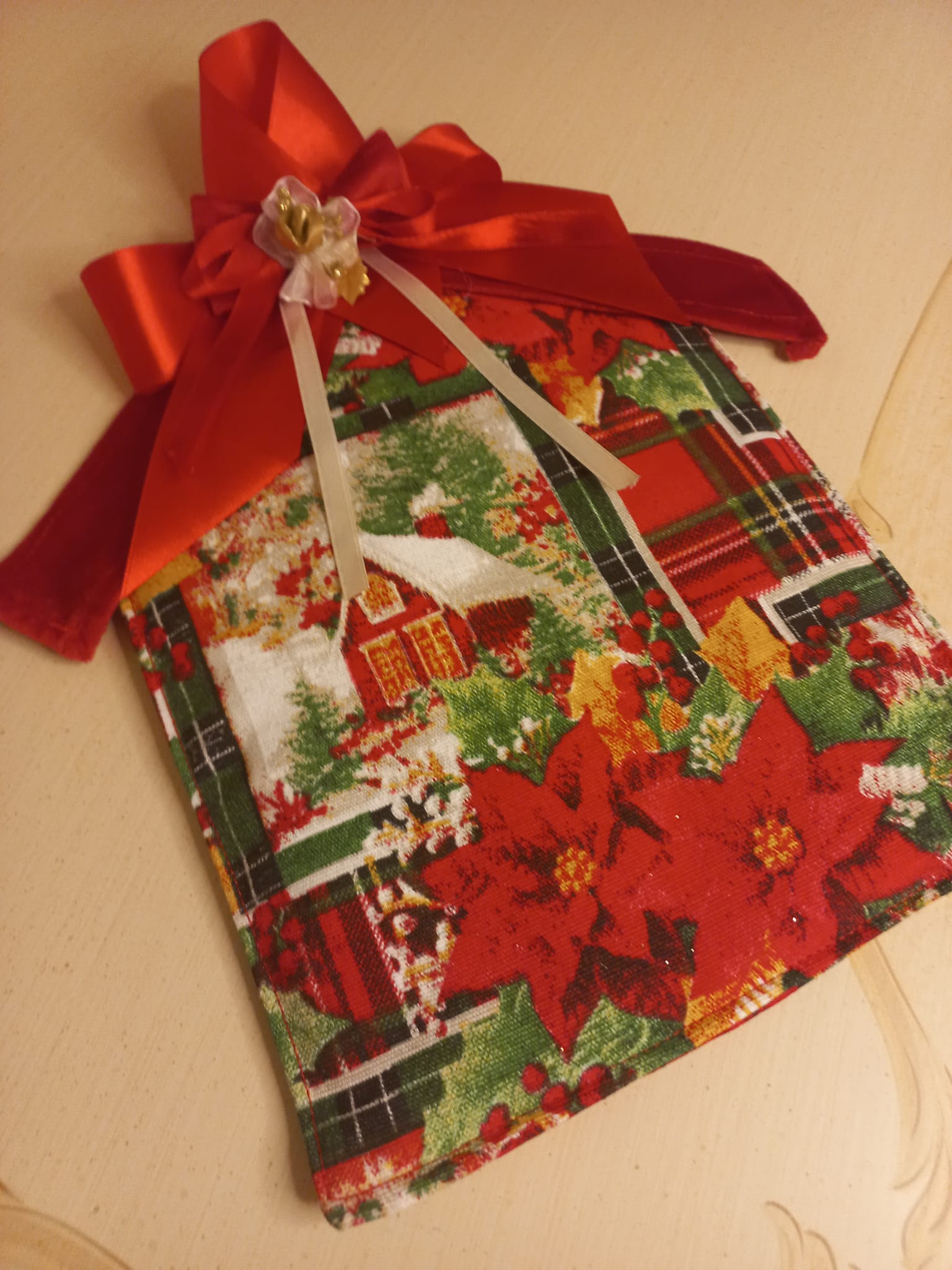 Presina Natalizia a Forma di Casetta in Cotone - Decorazione Cucina