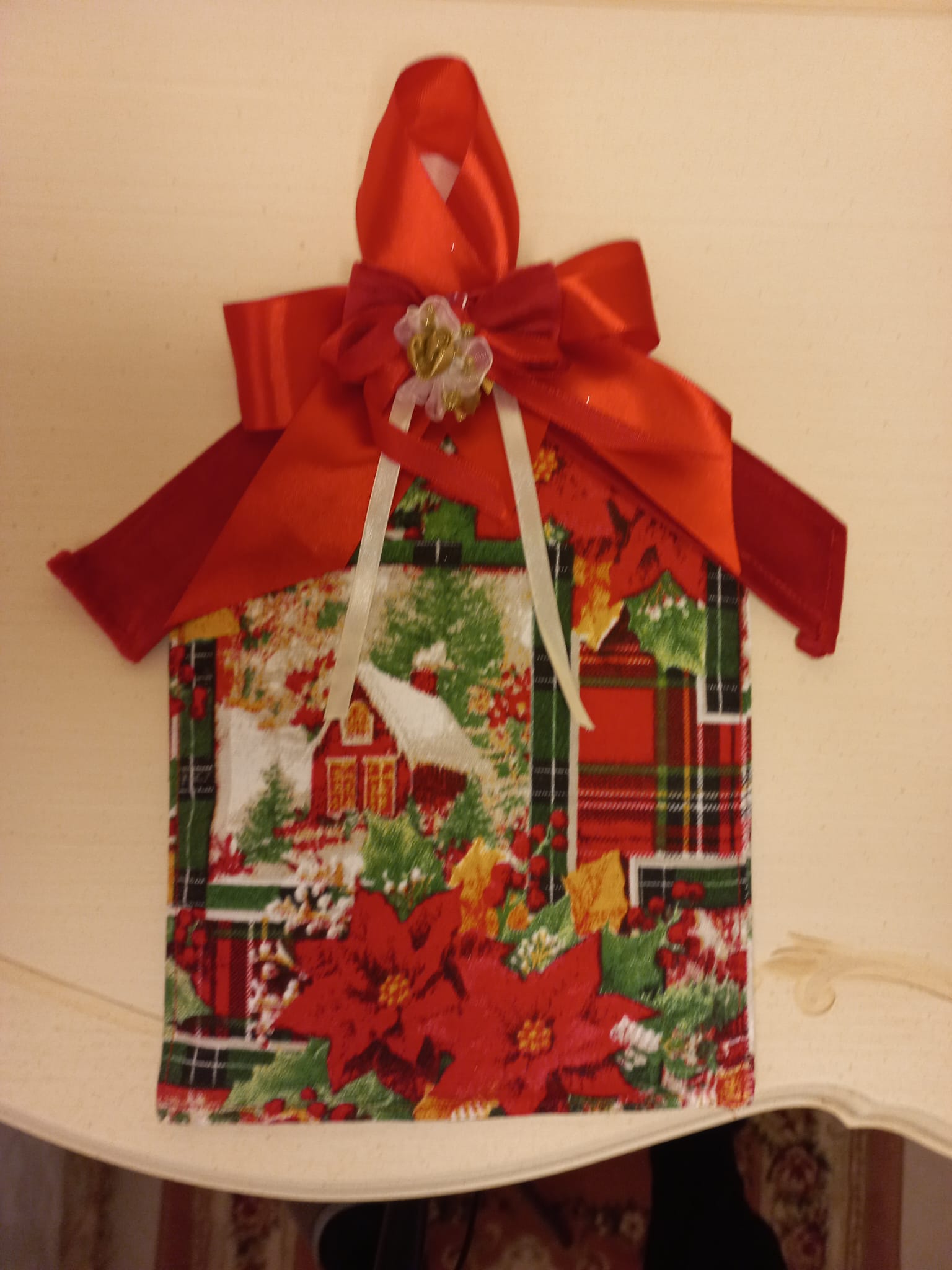 Presina Natalizia a Forma di Casetta in Cotone - Decorazione Cucina