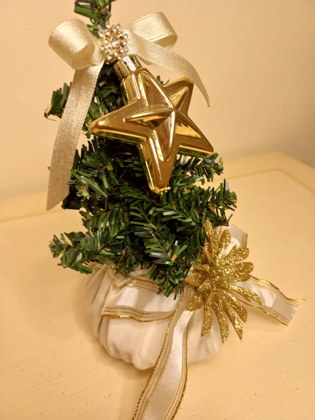 Bon Bon Natalizio Piccolo in Velluto con Alberello - 25 cm