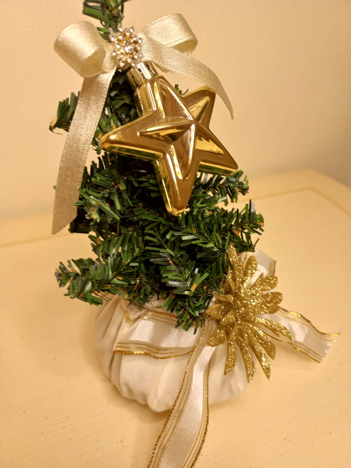 Bon Bon Natalizio Piccolo in Velluto con Alberello - 25 cm