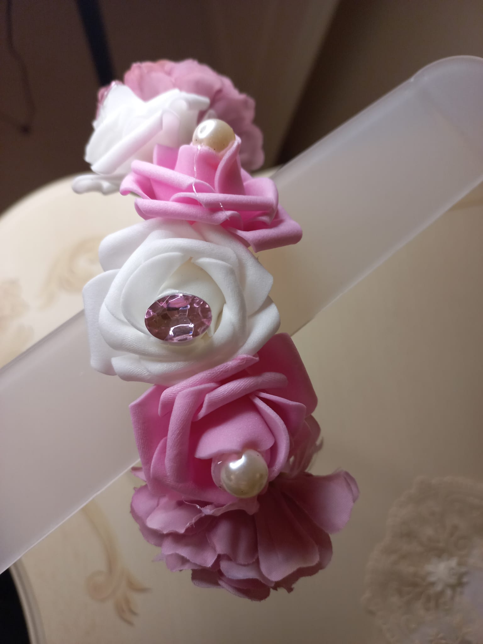 Cerchietto con Fiori Artificiali - Accessorio Cerimonia Damigella