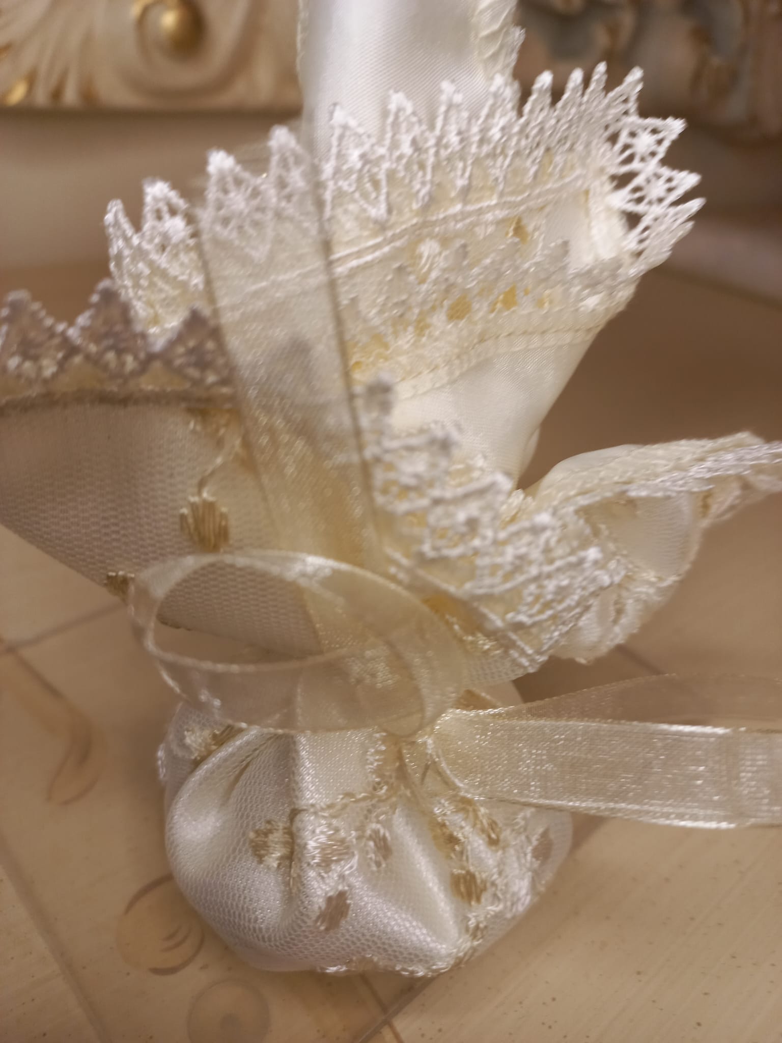 Sacchettino in Pizzo Artigianale - Portaconfetti Portariso Segnaposto Matrimonio