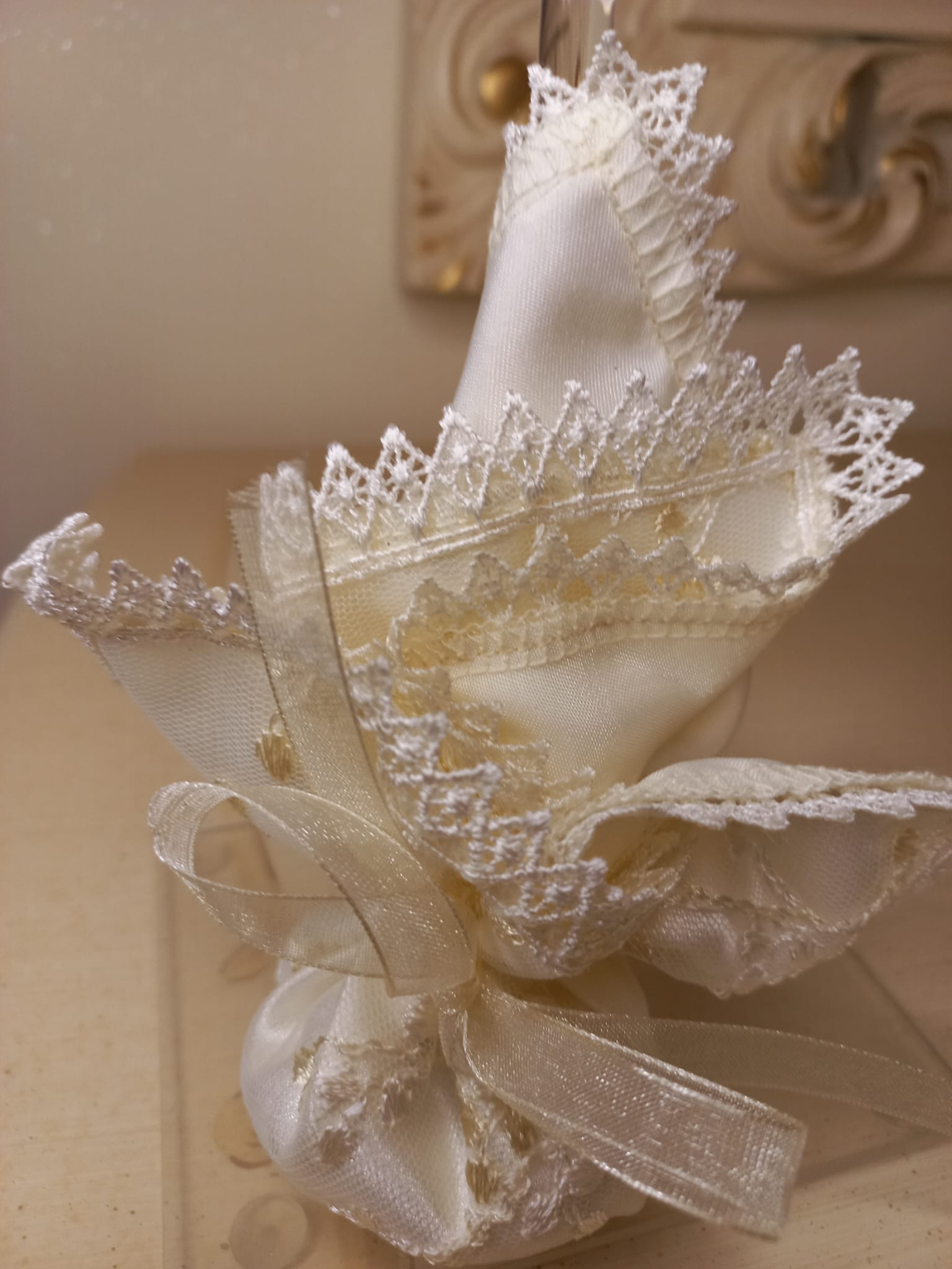 Sacchettino in Pizzo Artigianale - Portaconfetti Portariso Segnaposto Matrimonio