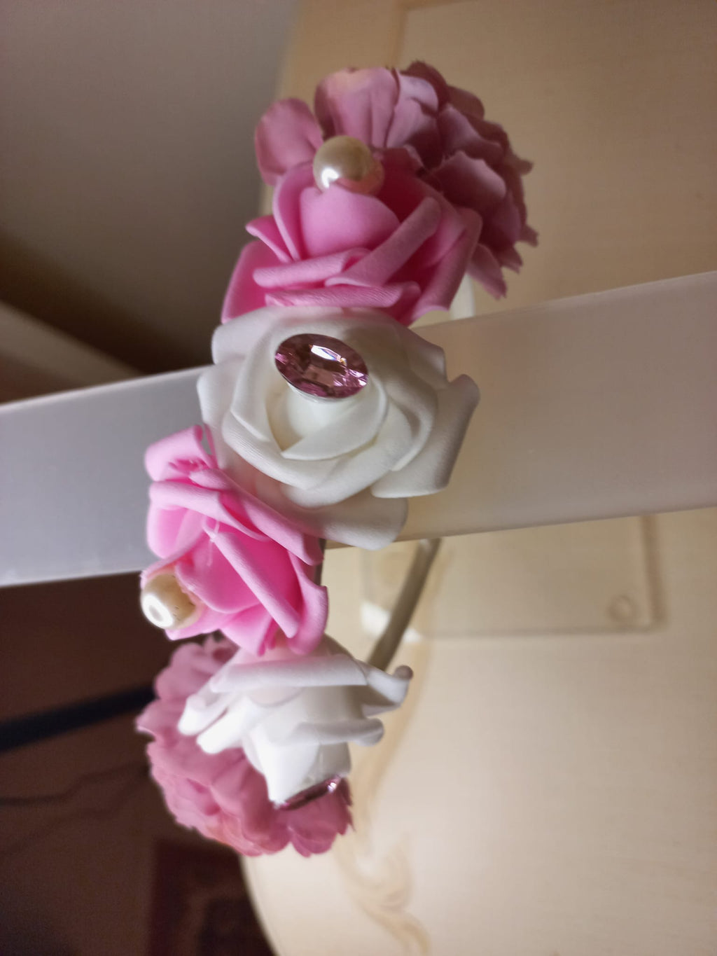 Cerchietto con Fiori Artificiali - Accessorio Cerimonia Damigella