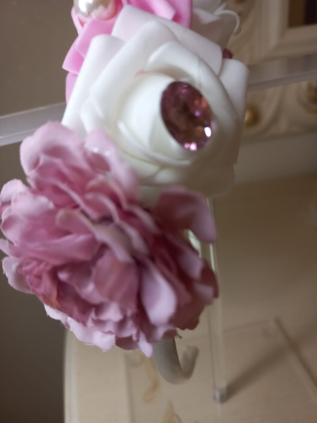 Cerchietto con Fiori Artificiali - Accessorio Cerimonia Damigella