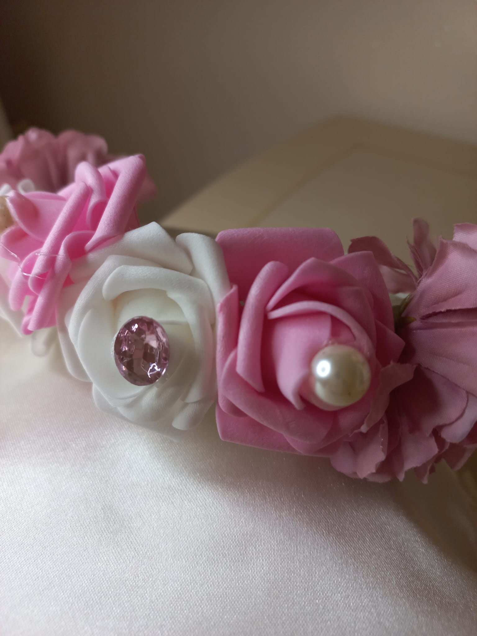 Cerchietto con Fiori Artificiali - Accessorio Cerimonia Damigella