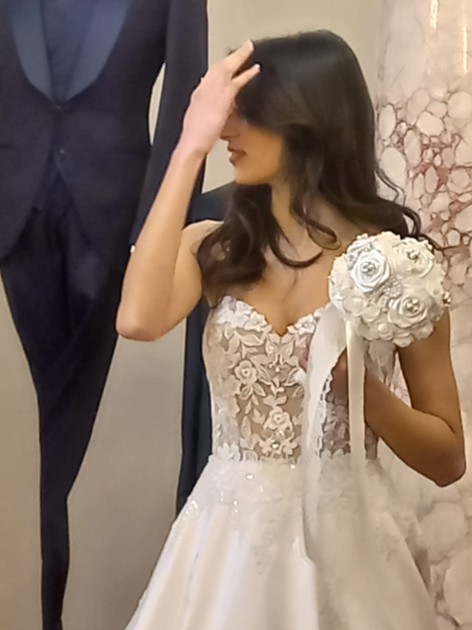 Bouquet Sposa con Rose Fatte a Mano Avorio Chiaro - Artigianale