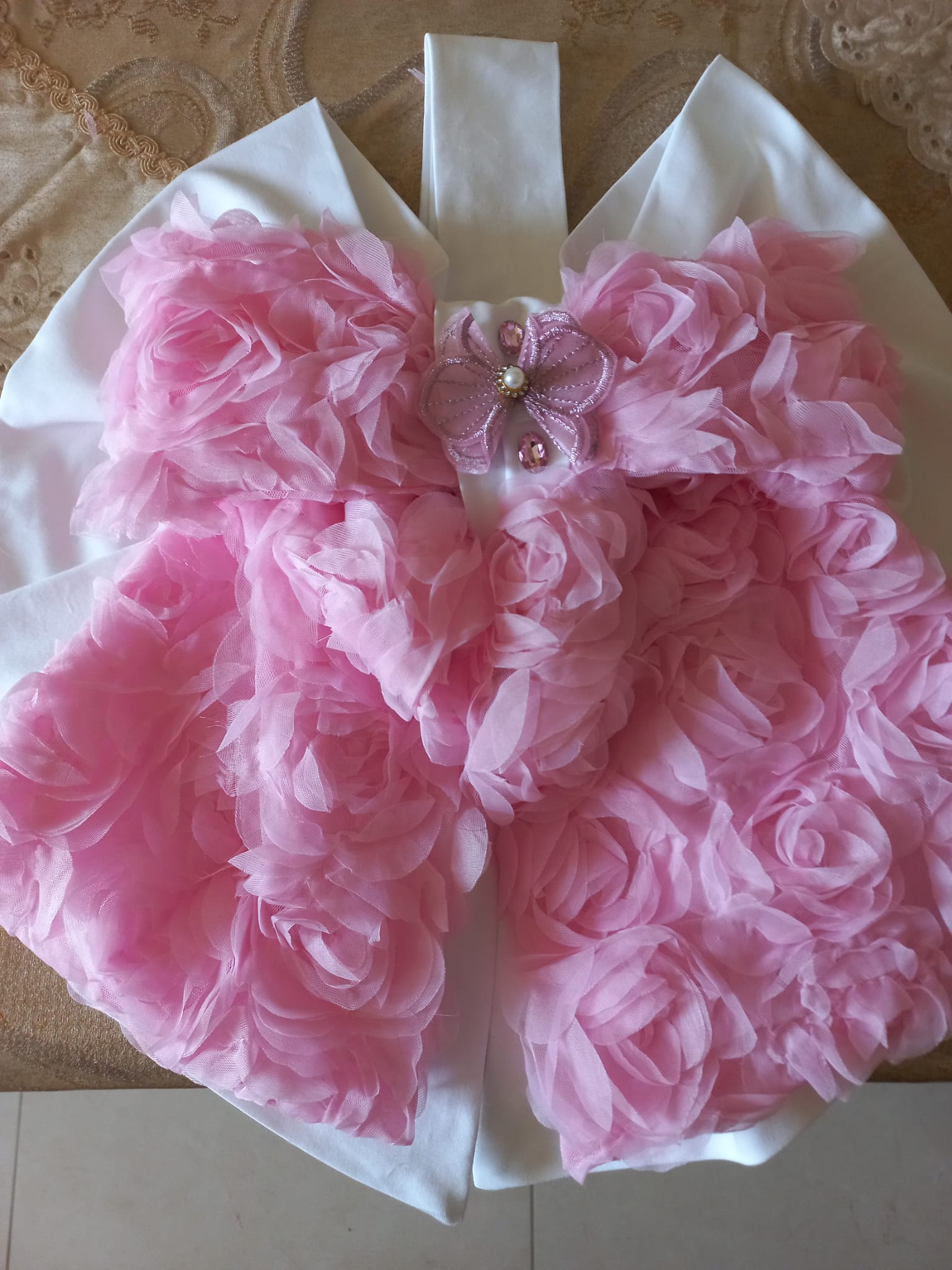 Fiocco Nascita Principessa in Tulle Rosa con Orsetto – Fatto a Mano