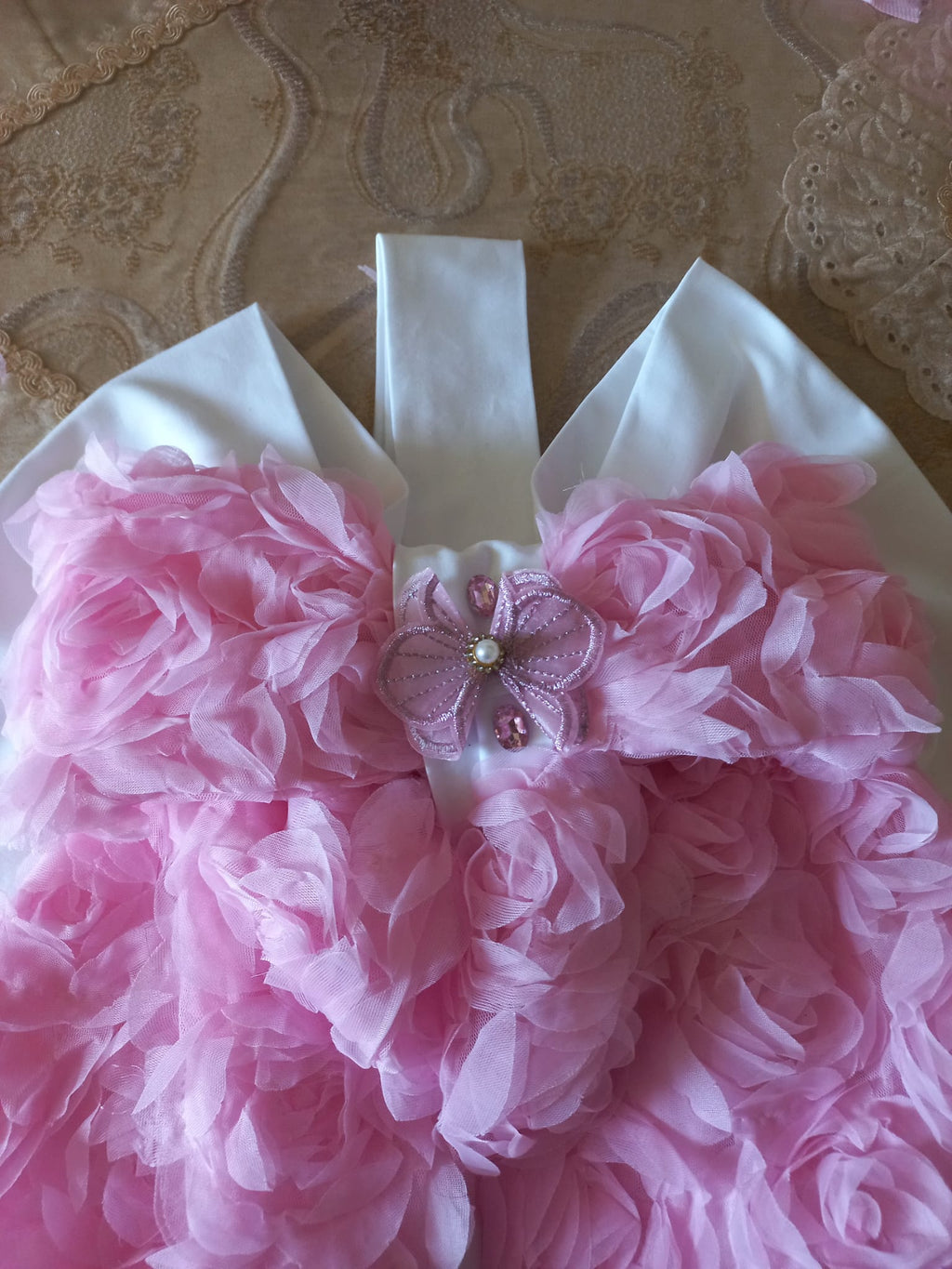 Fiocco Nascita Principessa in Tulle Rosa con Orsetto – Fatto a Mano