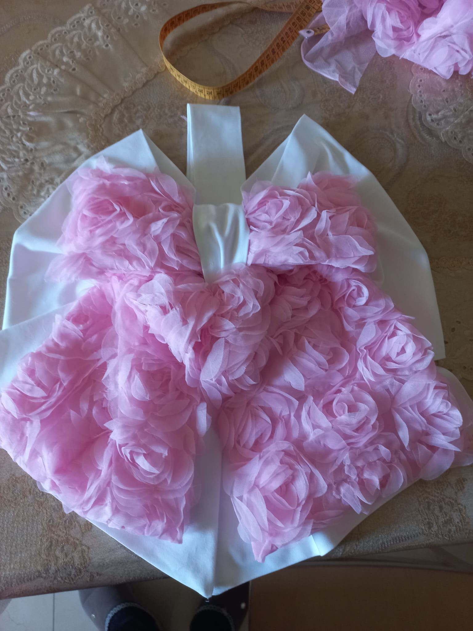 Fiocco Nascita Principessa in Tulle Rosa con Orsetto – Fatto a Mano