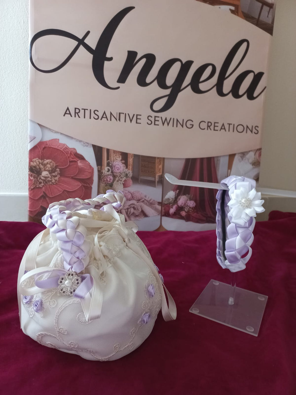 BORSETTA DA CERIMONIA IN PIZZO CON MANICO A TRECCIA