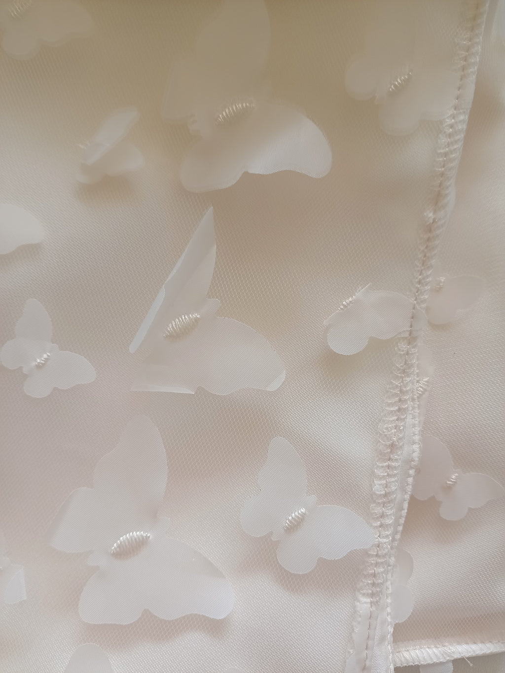 Copertina Neonata in Raso e Tulle con Farfalle – Fatto a Mano, Avorio