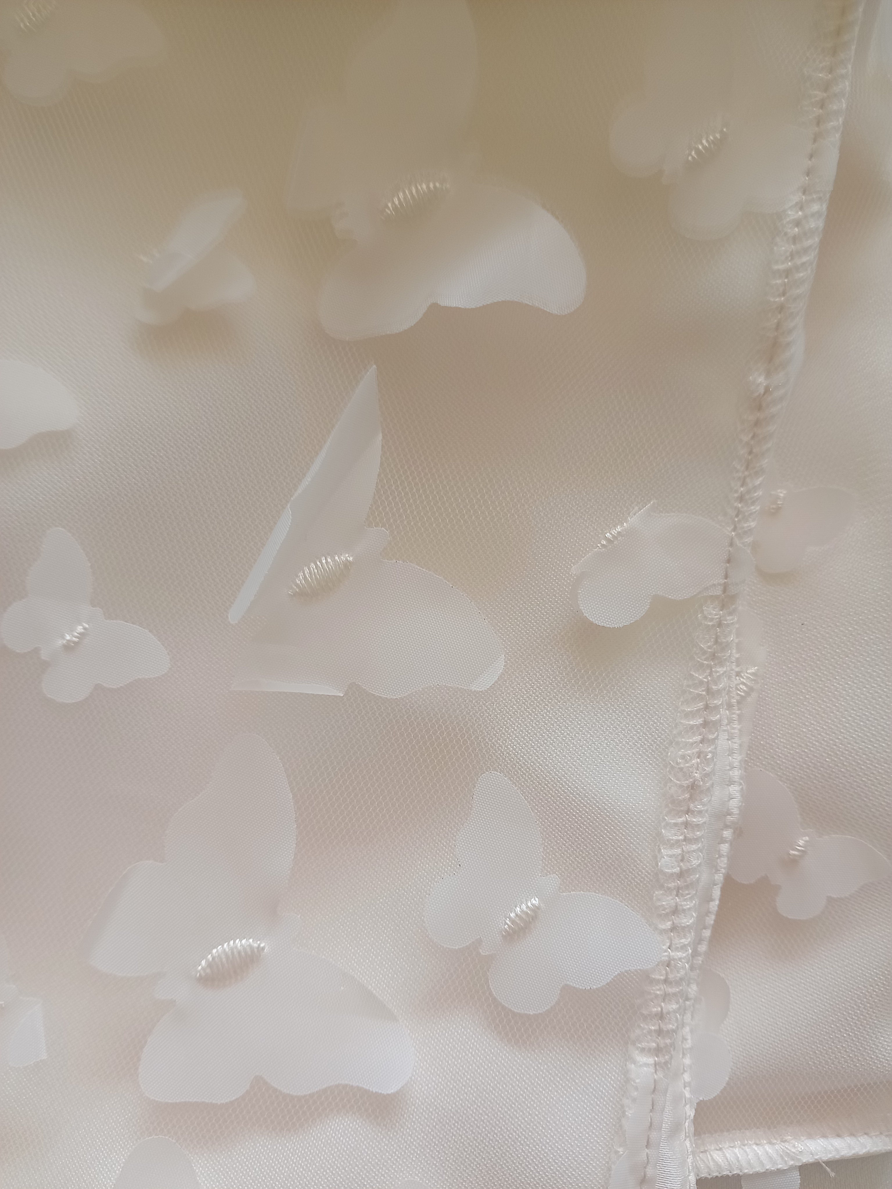Copertina Neonata in Raso e Tulle con Farfalle – Fatto a Mano, Avorio