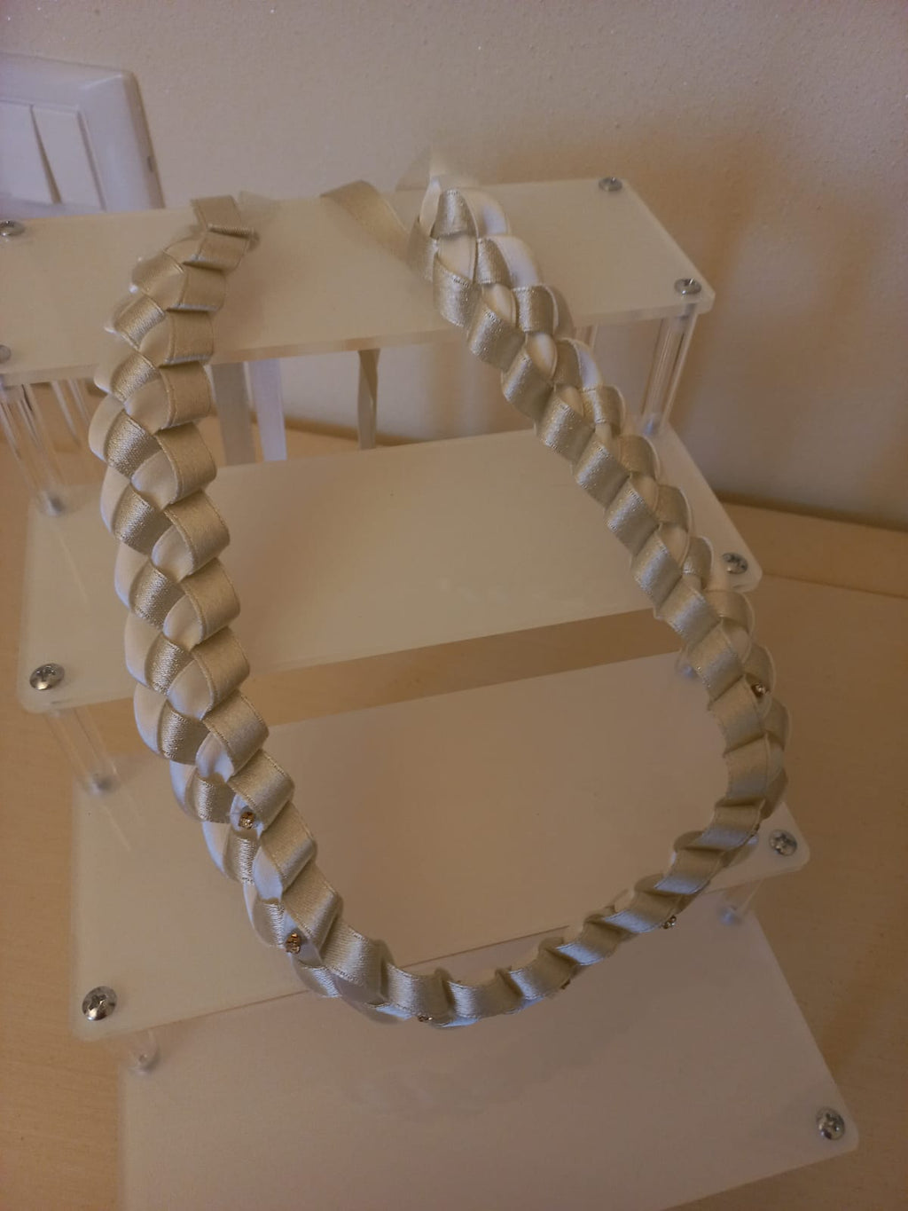 CINTURA EFFETTO TRECCIA REALIZZATA A MANO CON NASTRO RASATO