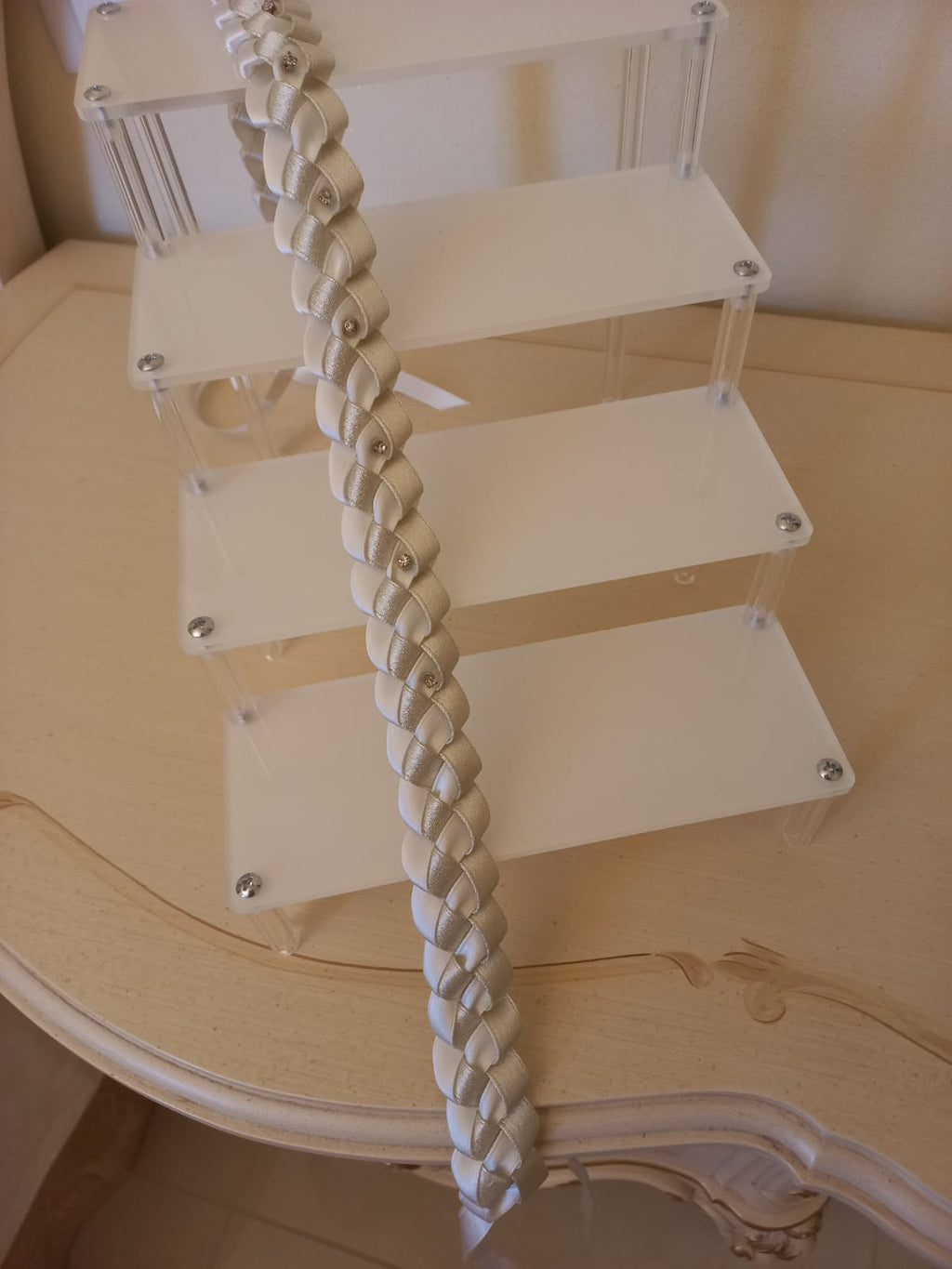 CINTURA EFFETTO TRECCIA REALIZZATA A MANO CON NASTRO RASATO