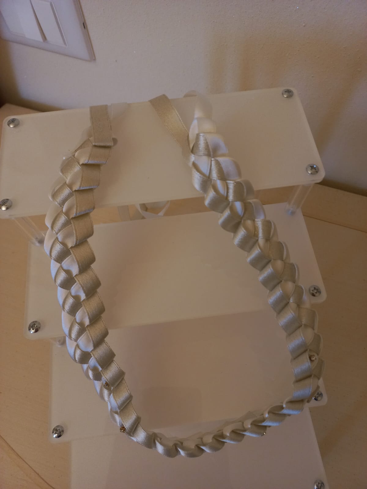 CINTURA EFFETTO TRECCIA REALIZZATA A MANO CON NASTRO RASATO