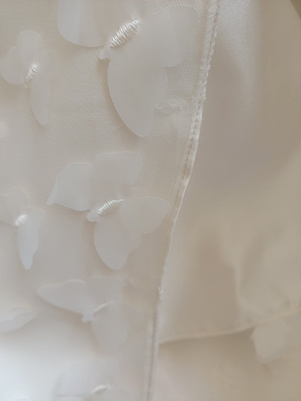 Copertina Neonata in Raso e Tulle con Farfalle – Fatto a Mano, Avorio