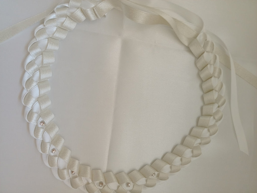 Cintura Effetto Treccia con Nastro Rasato – Accessorio Sposa Fatto a Mano