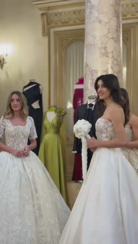 Bouquet Sposa con Rose Fatte a Mano Avorio Chiaro - Artigianale