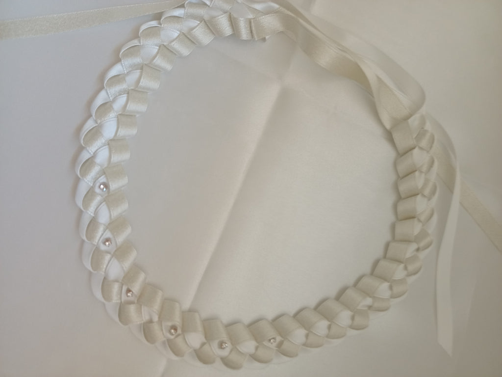 Cintura Effetto Treccia con Nastro Rasato – Accessorio Sposa Fatto a Mano